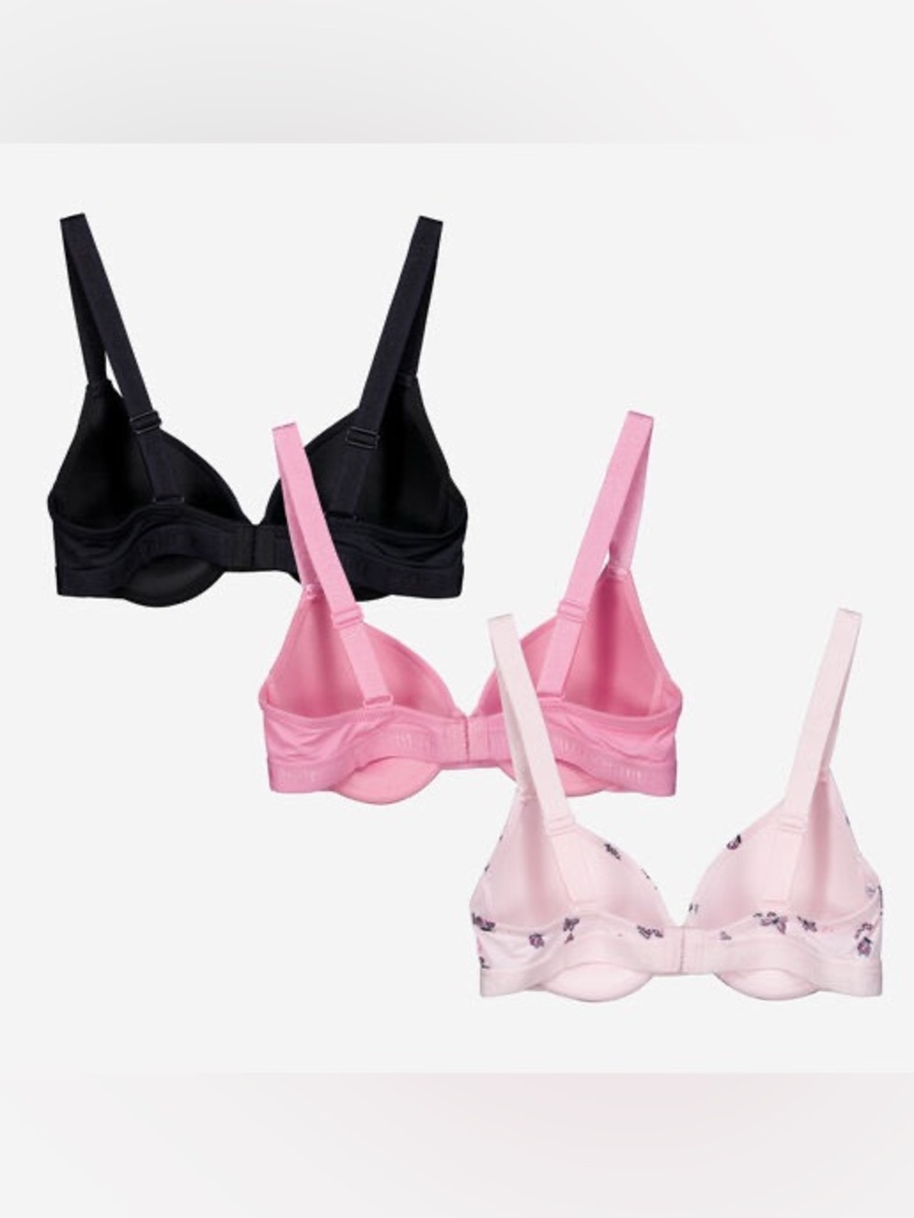 NWT Juicy Couture Three Pack Black & Pink Push Up Bras - Picture 2 of 4